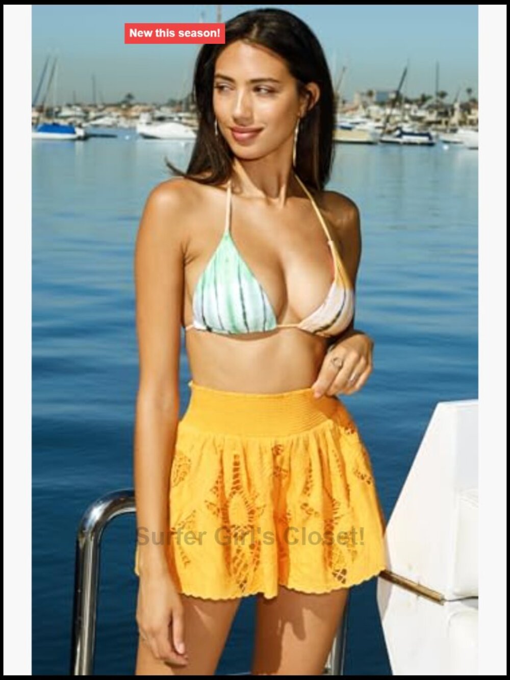 High Waisted Smocked Shorts, Viscose Beach Cover Up with Embroidery - Picture 5 of 5